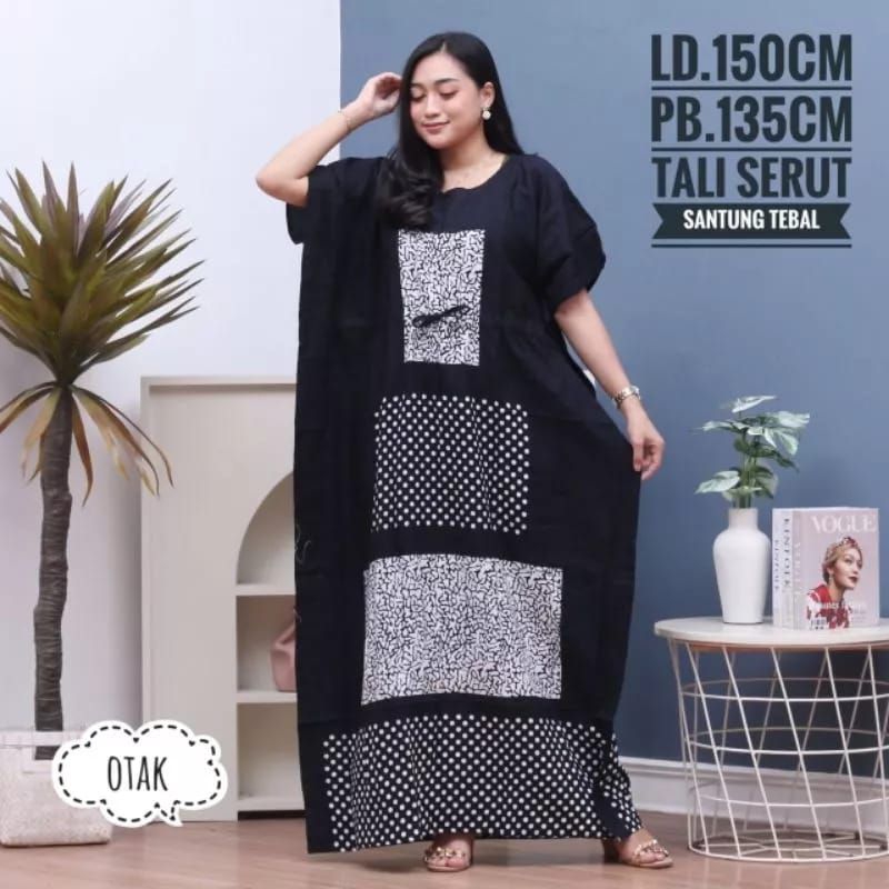 Daster / Daster Lowo Super Jumbo LD 150cm / Daster Monokrom Hitam Putih / Daster Lowo Serut / Daster
