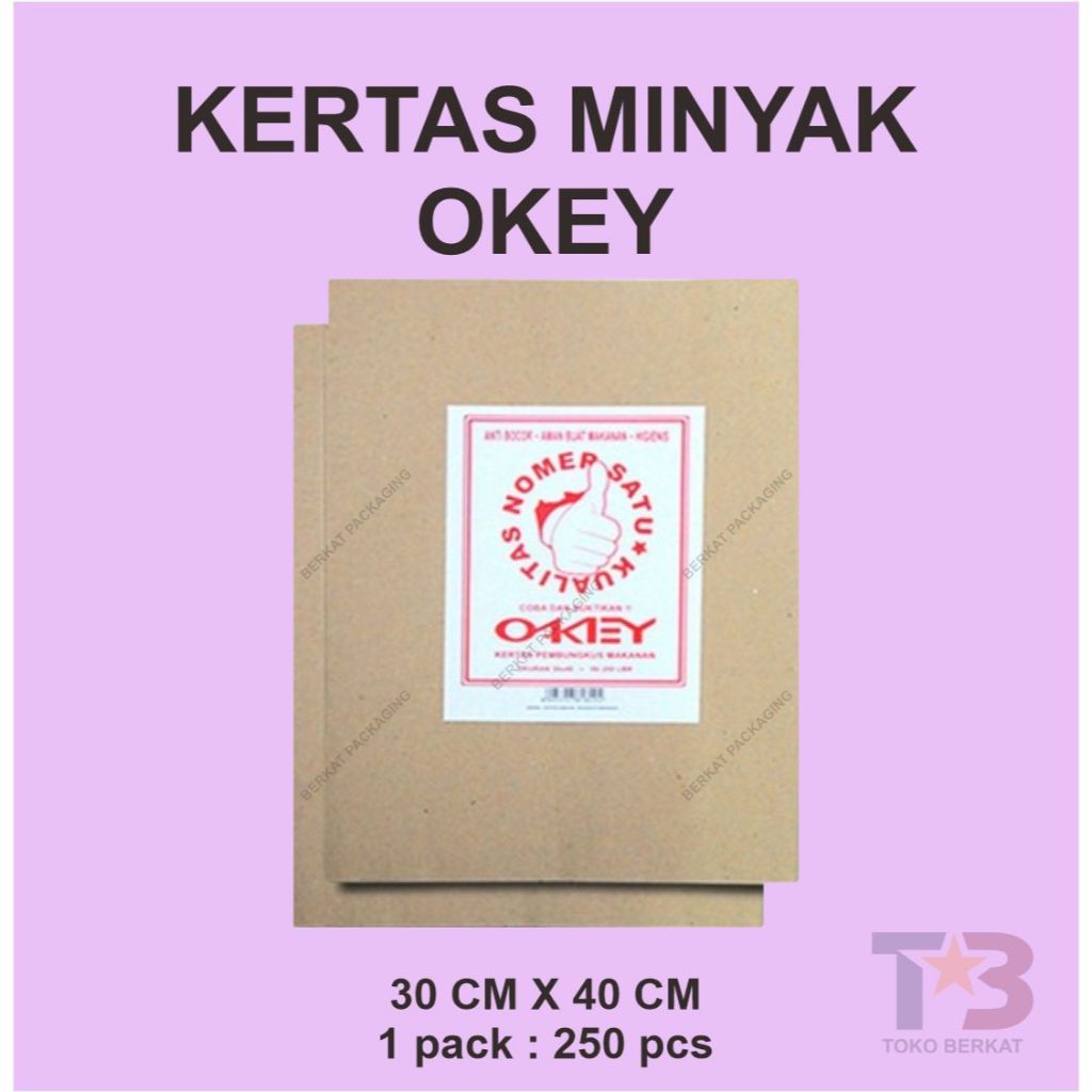 Kertas Minyak Murah isi 250 pcs / Kertas Minyak Lembaran / Kertas Minyak Bungkus Nasi / Kertas Bungk