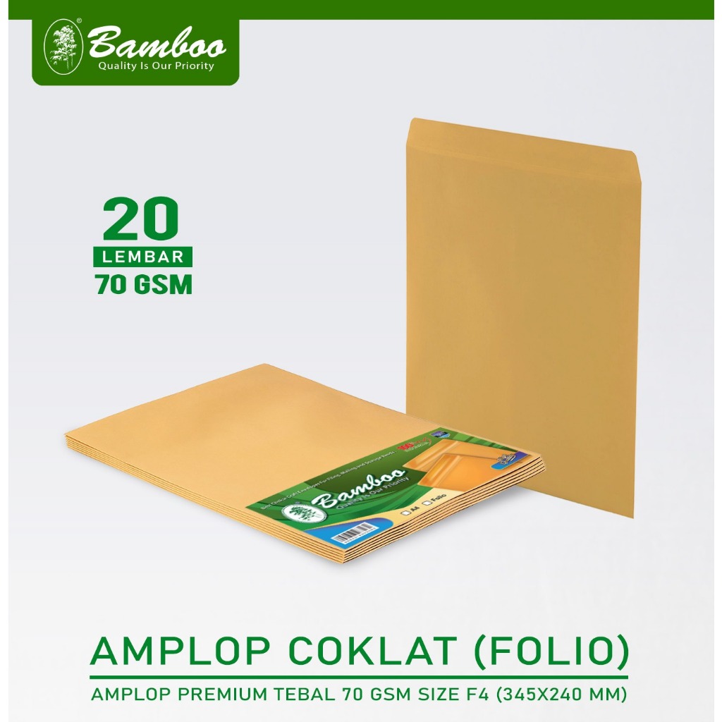 

Bamboo Amplop Coklat Folio ( isi 20 Lembar )