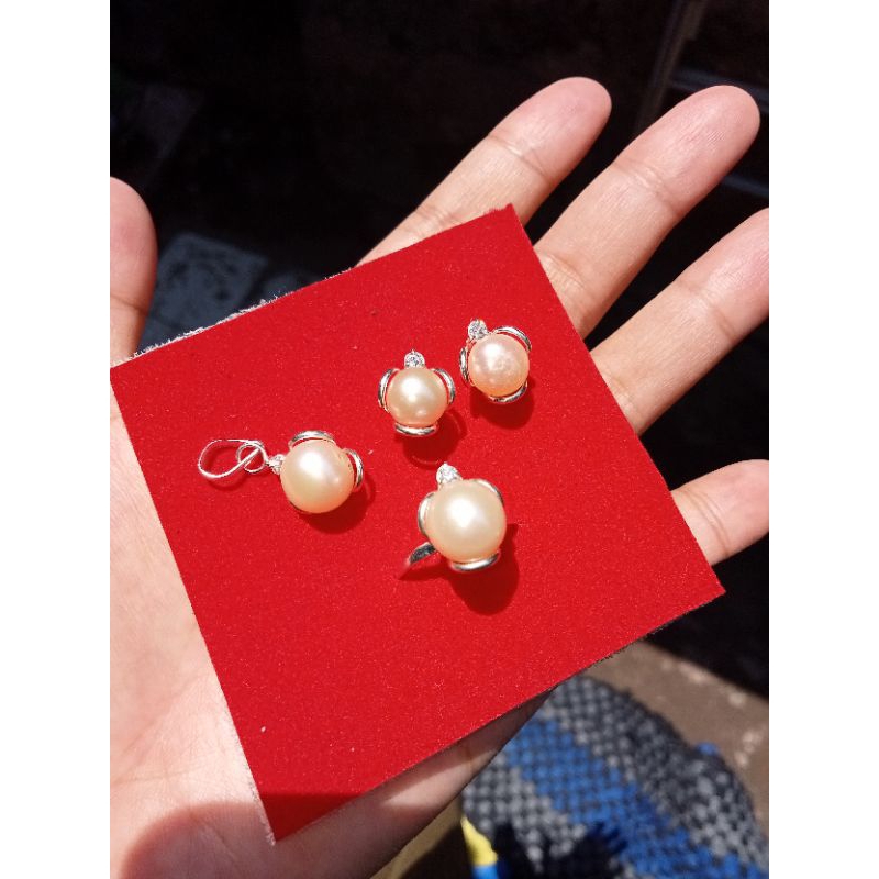 set perak mutiara tawar super set mutiara