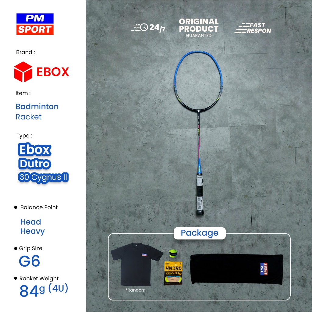 RAKET BADMINTON / BULUTANGKIS EBOX DUTRO 30 CYGNUS II