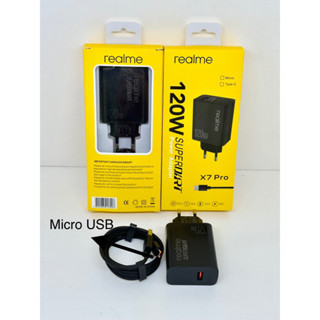 Charger Realme X7 Pro 120W SuperDart Micro USB - Type-C ORI