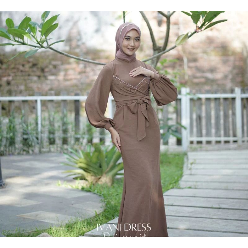 Ivani dress COD ready stok - dress kondangan - Gamis brukat - Gamis remaja -  dress kondangan - dres