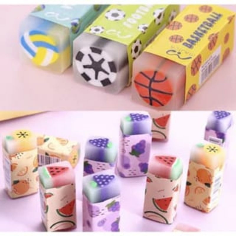 

⭐DIERS⭐Penghapus Karet Motif Buah Bola Hapusan Pensil Wangi