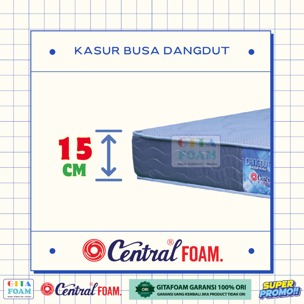 TERMURAH Kasur Busa Central Dangdut Foam TEBAL 15CM Original