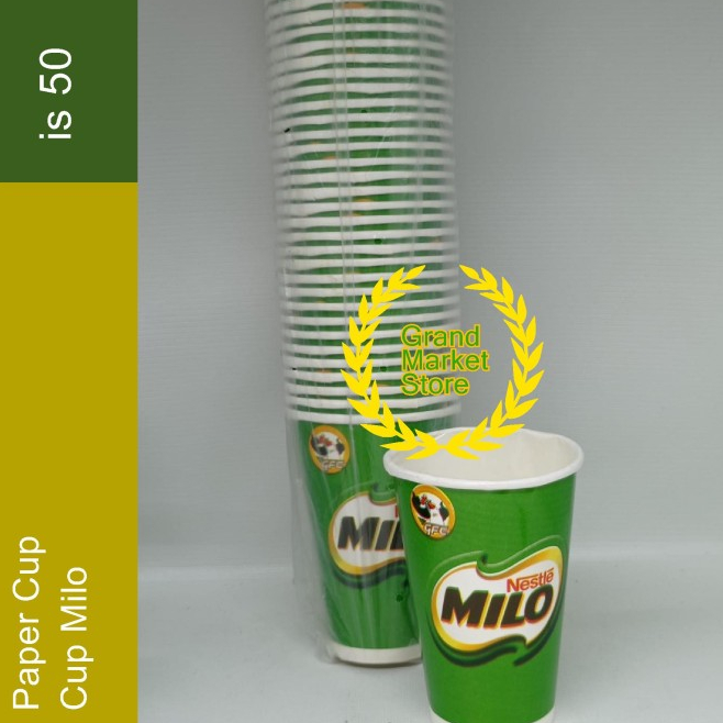 Pasti Murah Paper Cup Paper Cup Milo Uk 8 oz  Gelas Milo isi 50 Gelas Milo Ready Stock
