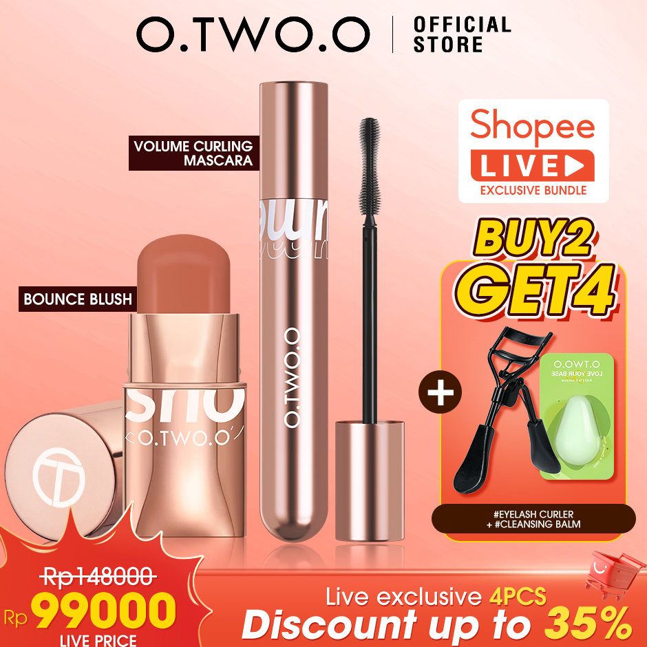 Ready Stok 【Shopee Live Buy 2 Get 4】O.TWO.O Face Makeup Set Blush Stick + Mascara+Eyelash Curler+ Cl