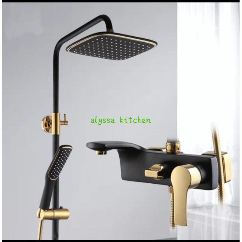 Shower tiang panas dingin Black gold / Shower colum panas dingin