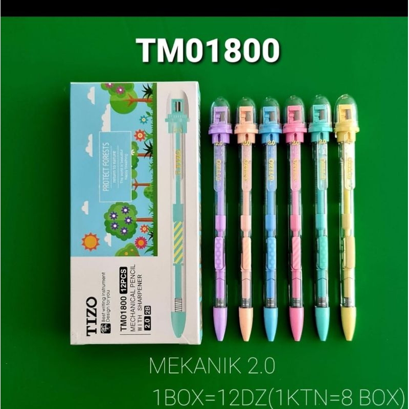 

pencil mekanik Tizo/pensil cetek 2.0mm/ pensil isi ulang / pensil bisa refill 2B