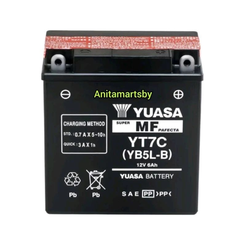 Accu YT7C(yb5lb) Accu basah kering Yuasa 12v 6Ah Accu Motor mio sporty,grand,supra,smash,shogun