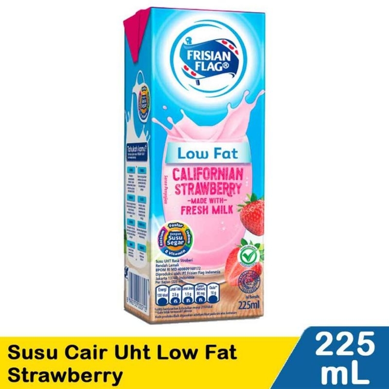 

Frisian Flag Susu Cair Low Fat Strawberry 225Ml