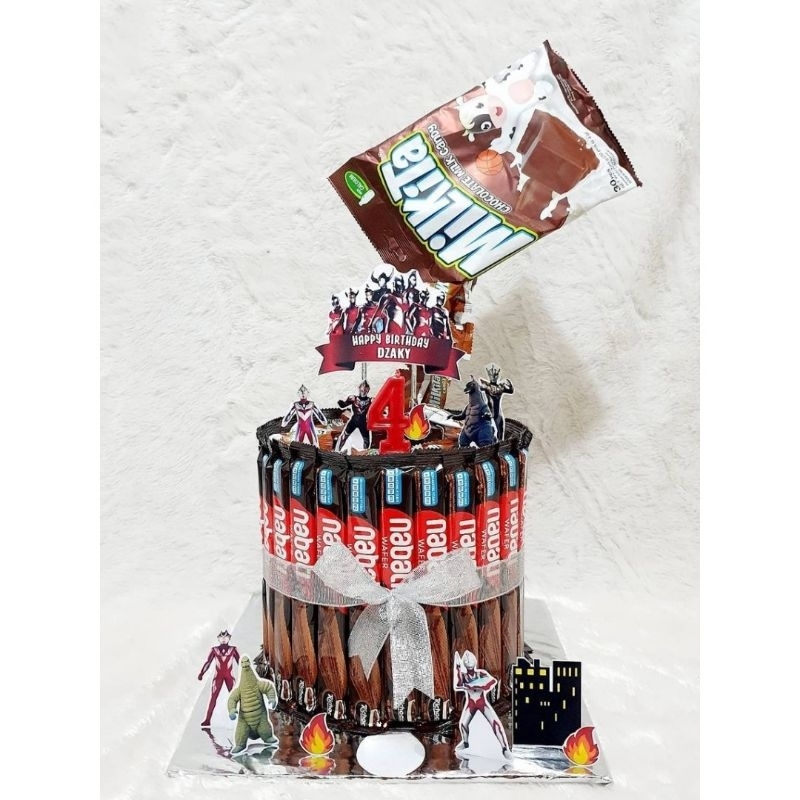 

Snack tower custom satu tingkat edisi warna coklat, nabati permen milkita untuk birthday