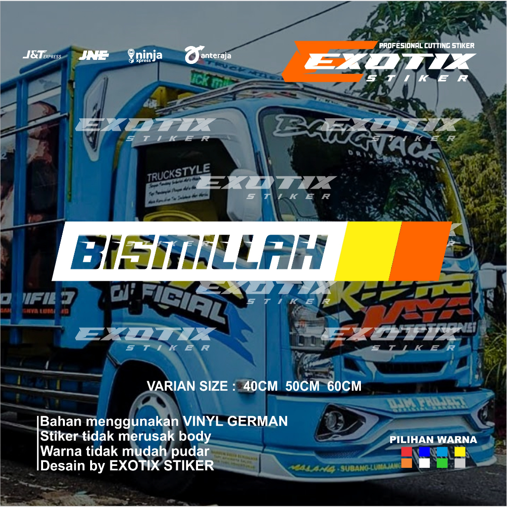 Stiker kaca bismilah stiker variasi kaca mobil truk pick up