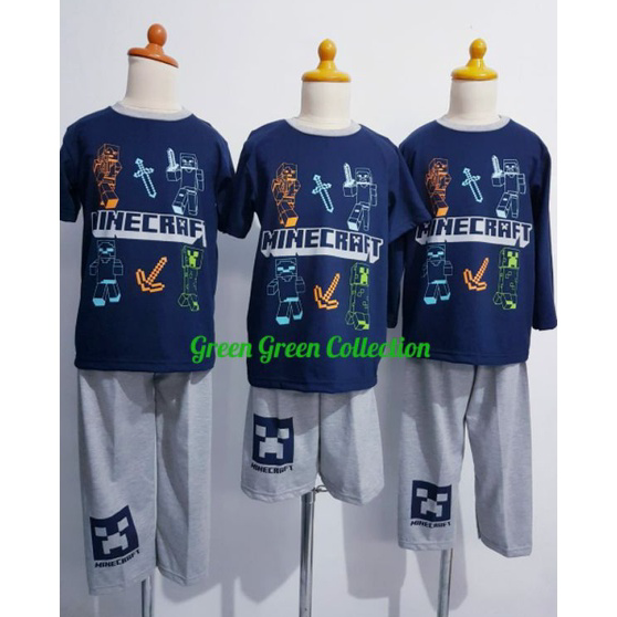 Stok Banyak Piyama Minecraft tulisan