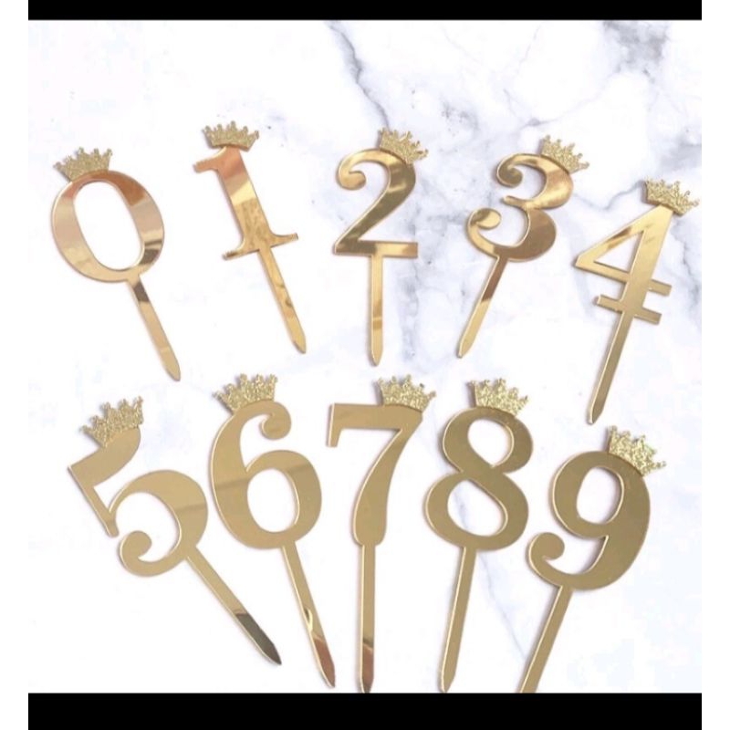 Toper angka kue ulang tahun mahkota