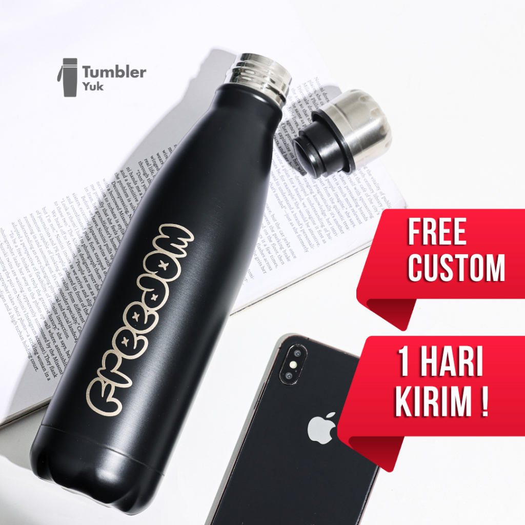 FLASHSALE [GGW] CUSTOM TUMBLER BOWLING TERMOS MINUM NAMA LOGO BOTOL STAINLESS AIR PANAS DINGIN