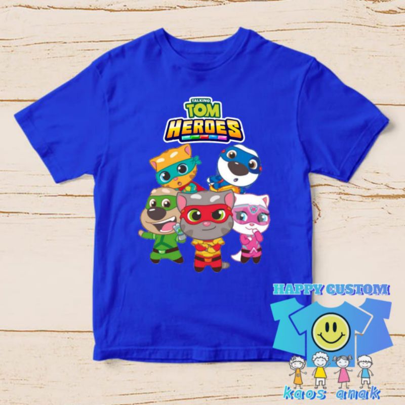 Baju anak gambar animasi lucu Talking TOM Heroes