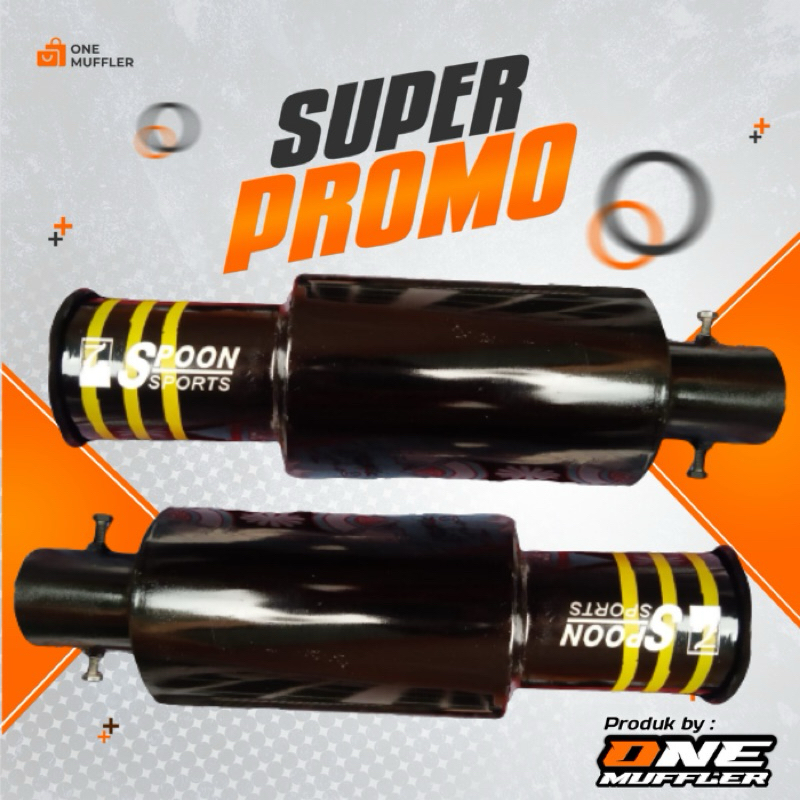 Knalpot Mobil Racing Spoon Sport Hitam Baut Muffler Ujung Variasi Tabung Kenalpot Mufler Mobil Ori S