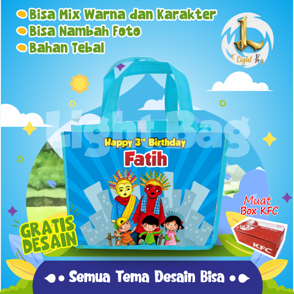 

TAS SOUVENIR ULTAH ONDEL ONDEL CUSTOM / TAS SOUVENIR PREMIUM / GRATIS DESAIN / BONUS FOTO ANAK / GOODIE BAG CUTE ONDEL ONDEL / TAS ULANG TAHUN ONDEL ONDEL/ TAS ULTAH CUSTOM / TAS SOUVENIR 2 HARI JADI / TAS ULTAH / TAS ULANG TAHUN / BISA TAMBAH FOTO ANAK