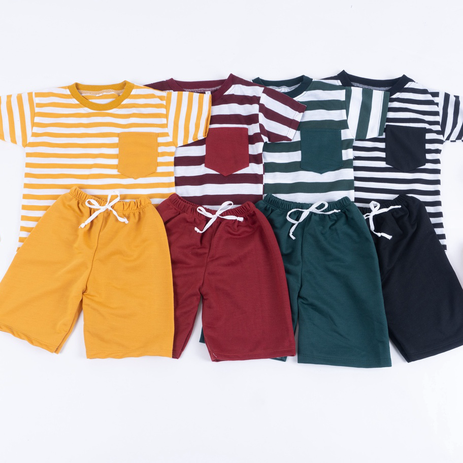 Murah Banget IL - SETELAN ANAK SALUR| SET KIANO SALUR KIDS | SET STRIPE ANAK COWOK Seller