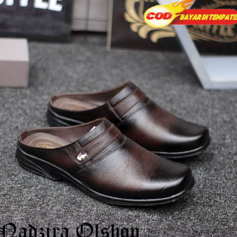 Cek Disinim3M7y Sepatu Sandal Pria Casual Terbaru 100% Kulit Sapi Asli - Sepatu Sandal Pria Dewasa  
