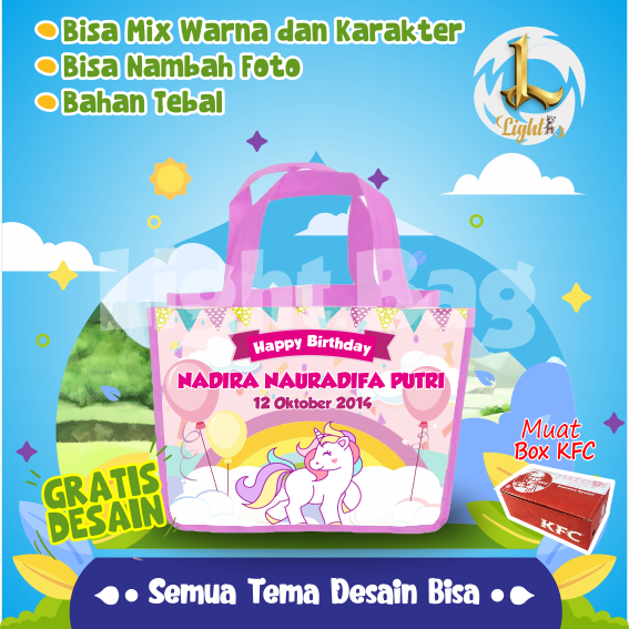 

TAS SOUVENIR ULTAH UNIQORN PINK CUSTOM / TAS SOUVENIR PREMIUM / GRATIS DESAIN / BONUS FOTO ANAK / GOODIE BAG CUTE UNIQORN PINK / TAS ULANG TAHUN UNIQORN PINK / TAS ULTAH CUSTOM / TAS SOUVENIR 2 HARI JADI / TAS ULTAH / TAS ULANG TAHUN / BISA TAMBAH FOTO AN