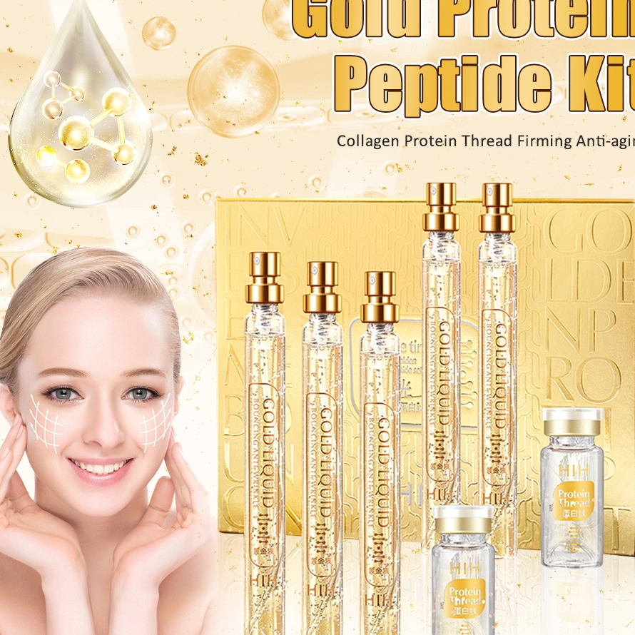Model Terkini HIH Set Serum Collagen + Benang Collagen Pengencangan Wajah Pemutih dan Anti Penuaan G