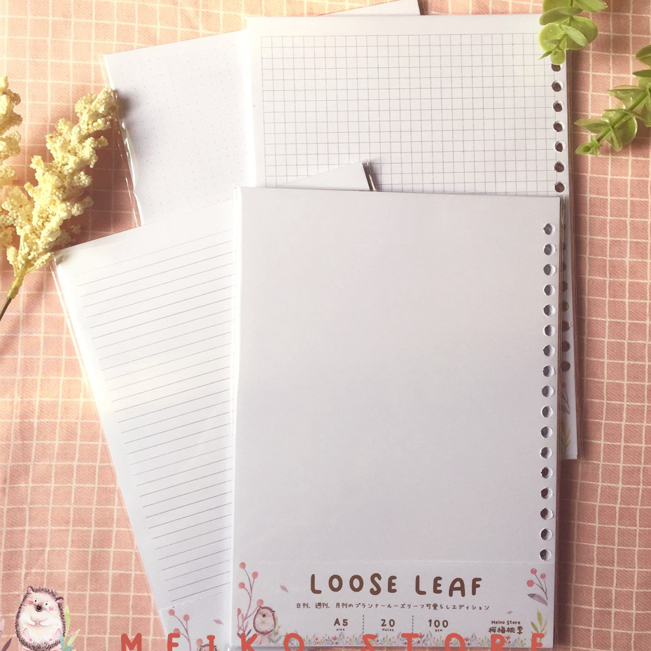 

➥☈✥ Refill Binder A5 / B5 - Lines - Dots - Grid - Blank isi 25 Lembar // by Meiko Store