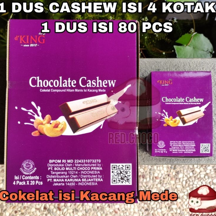 

Super Promo D'King Chocolate Cashew(DUS) isi 80pcs/Cokelat Mede/Cokelat Bisco ➽✤★