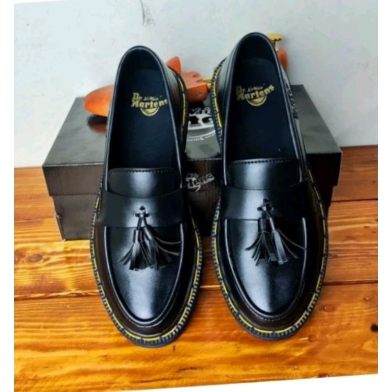 HOT PRODUCT SEPATU PRIA DOCKMAR,DR MARTIN,DOCMARTINS LOAFERS HITAM FREMIUM FREE BOX#SEPATU PRIA DR