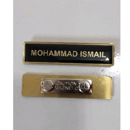

nametag kuningan/stainless resin