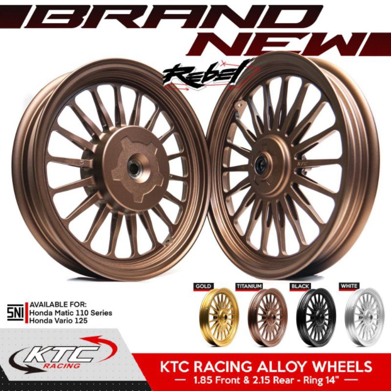 VELG RACING KTC PALANG 18 KTC RACING ALLOY WHEELS PELEK RACING KTC RABEL 185 FRONT 215 REAR RING 14 
