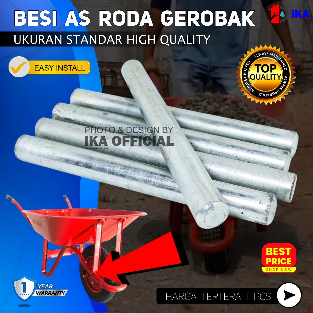 AS RODA GEROBAK PASIR / BESI AS GEROBAK SORONG