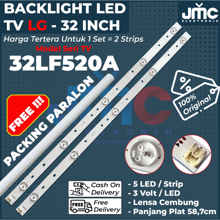 BACKLIGHT TV LED LG 32 INCH 32LF520 32LF520A 32LF LAMPU LED BL LG 32 INCH 32IN 5K 3V