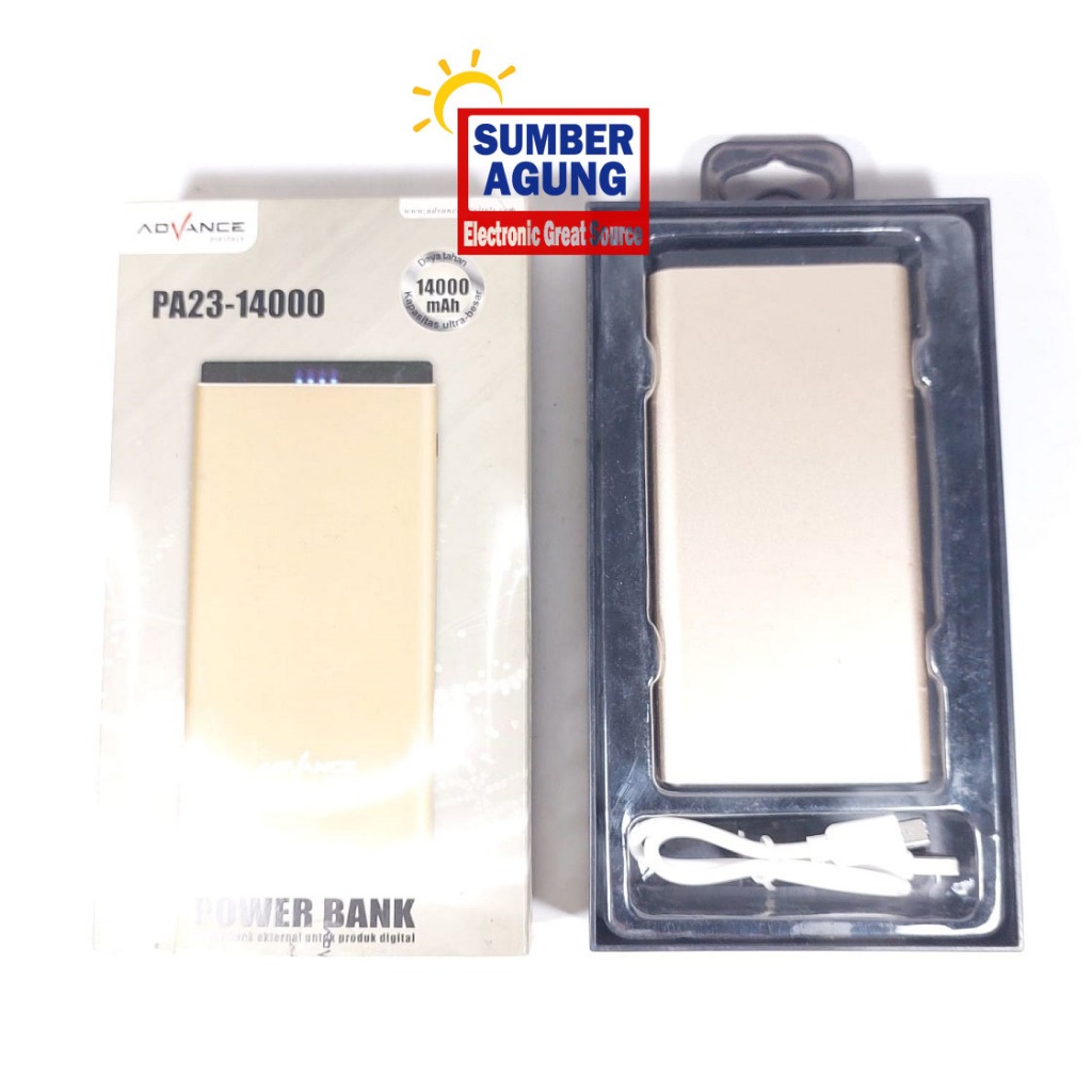 Advance Powerbank PA23 14000mAh Power Bank Travel Compact Ringan