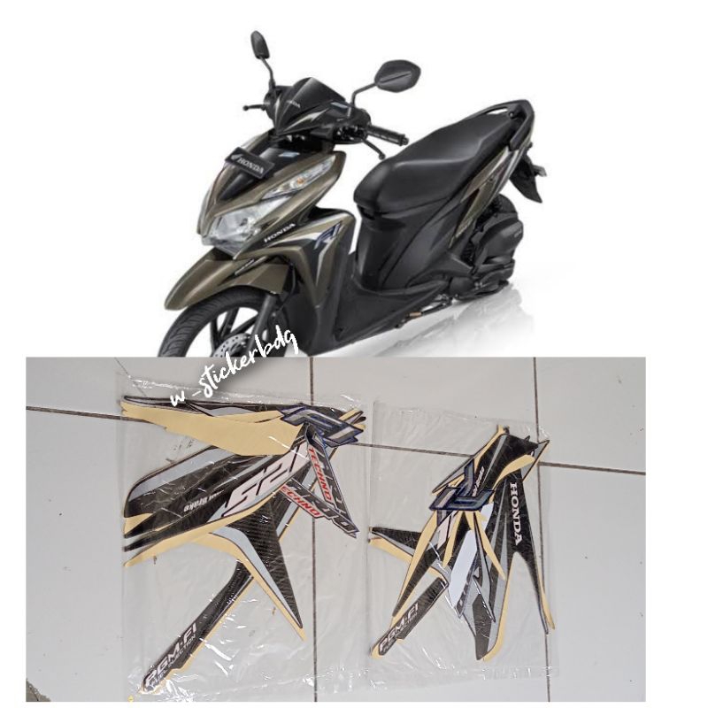 Striping Stiker Lis Honda Vario 125 Techno 2014 Coklat Brown