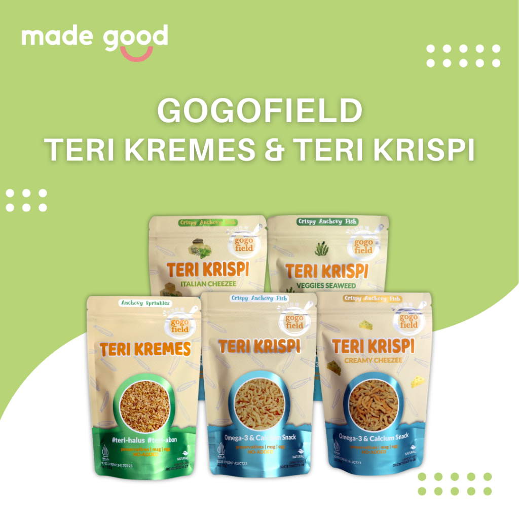 

Gogofield Teri Krispi 30gr & Teri Kremes 100gr Sehat No MSG