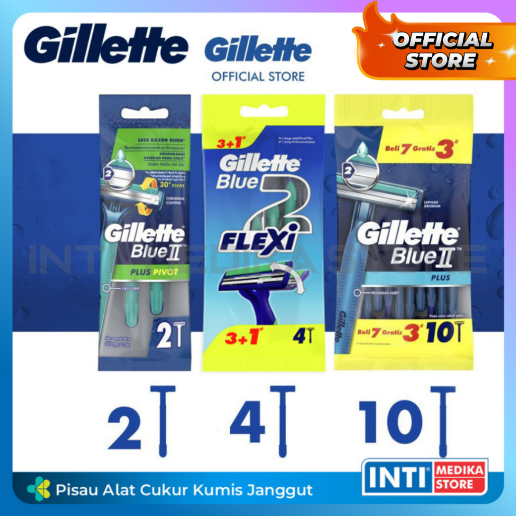 GILLETTE - Blue II PLUS Gilette Pisau Alat Cukur Kumis Jenggot Gillete