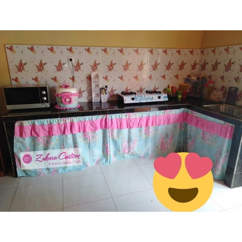 gorden kolong dapur shabby / gorden kolong dapur / gorden meja dapur / gorden kolong / gorden shabby