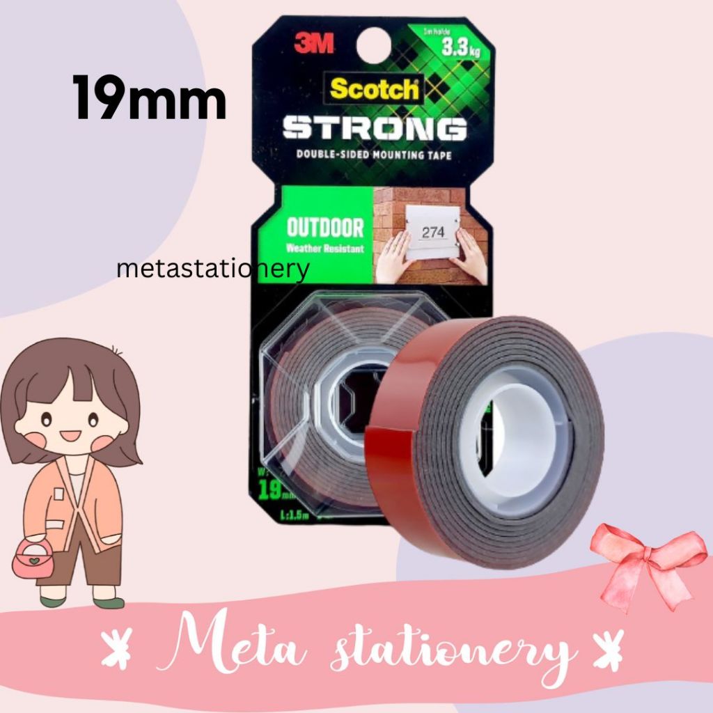 

Double Tape / Double Side / Outdoor Mounting Tape 19mm x 1,5m 3M
