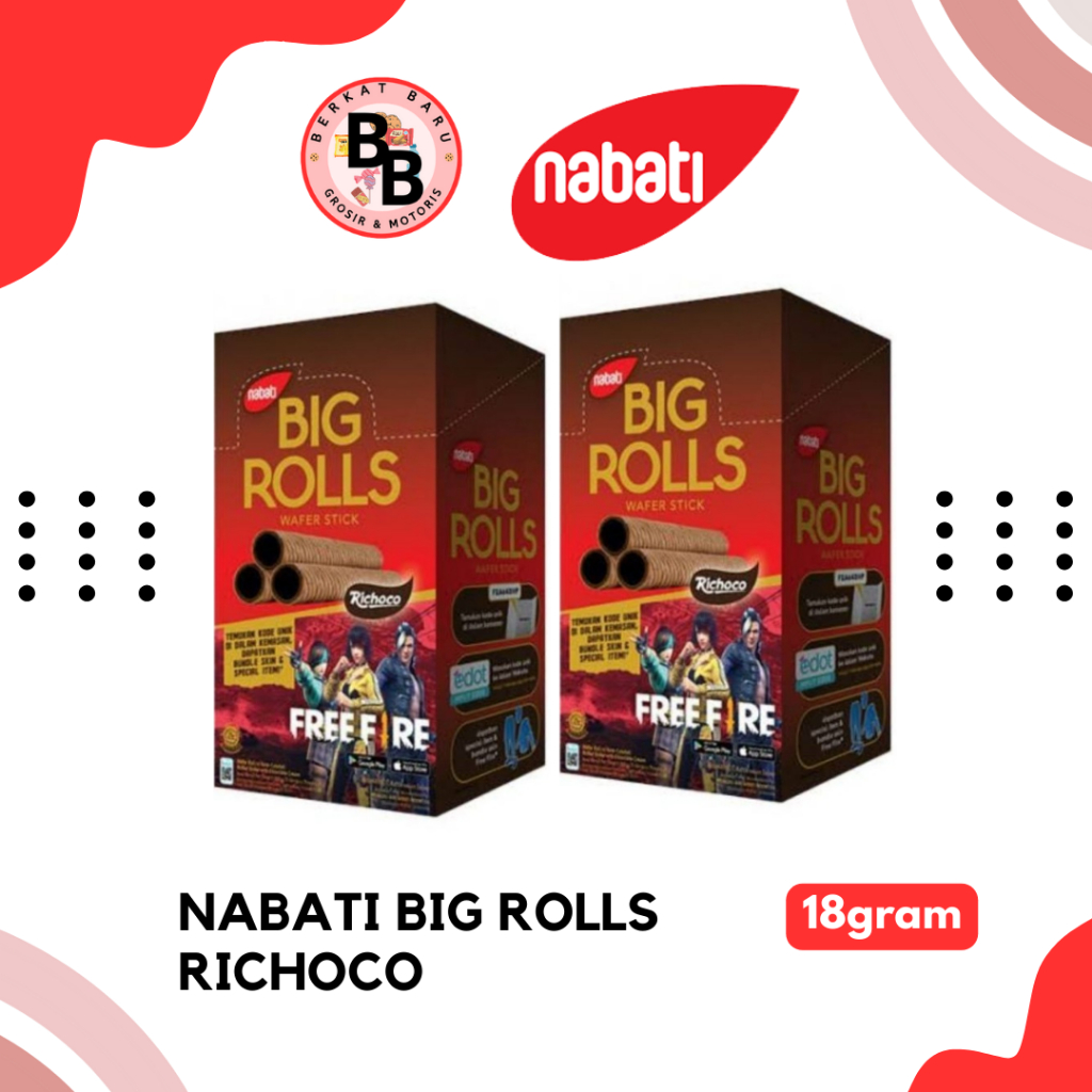 

[BB SNACK] NABATI BIG ROLLS RICHOCO & RICHEESE 18GRAM HARGA PER BOX ISI 20PCS