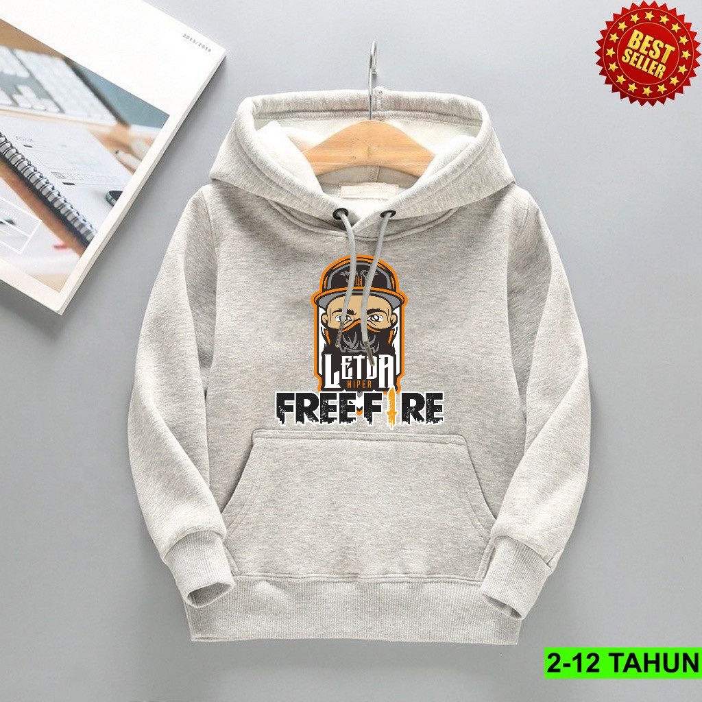 Letda Hiper Free Fire Jumper Hoodie Anak II Jaket Hoodie Anak Viral II Sweater Hoodie Kids Bahan Fle