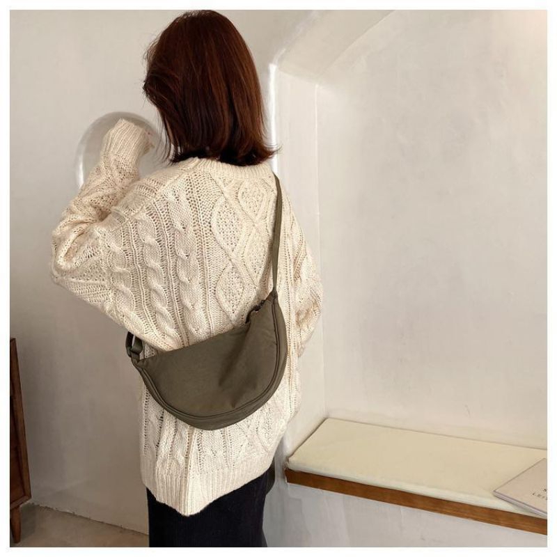 Ready Stock Tas Bahu Mini Warna Hijau Army Wanita Pria Selempang Waist Bag Uniqlo Sling Bag