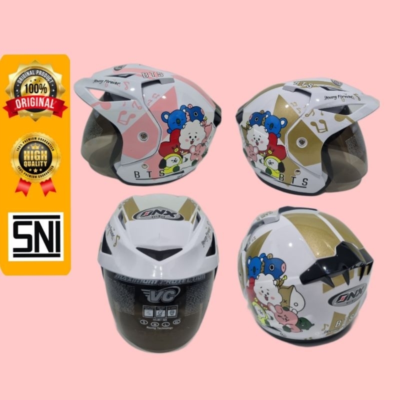 Helm BT21 BTS Halface Dewasa Wanita Cewek