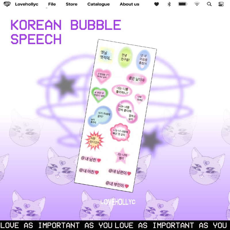 

korean bubble speech sticker deco