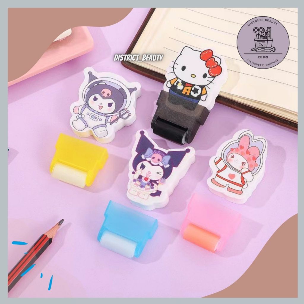 

(1 box 18pcs) Penghapus Sanrio Roll Setip Stip Roll Sanrio Kuromi Termurah