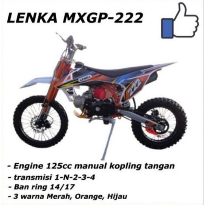 Medium Trail 125cc MXGP 222 Mainan anak Mesin 4tak