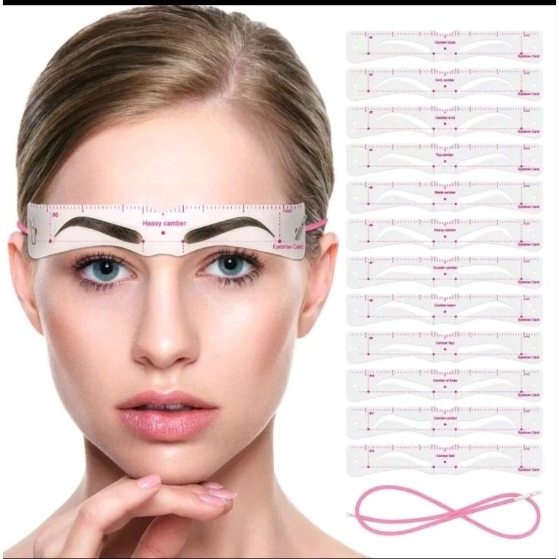 🩷AS🩷'12in1 Cetakan Alis ~ Eyebrow Template