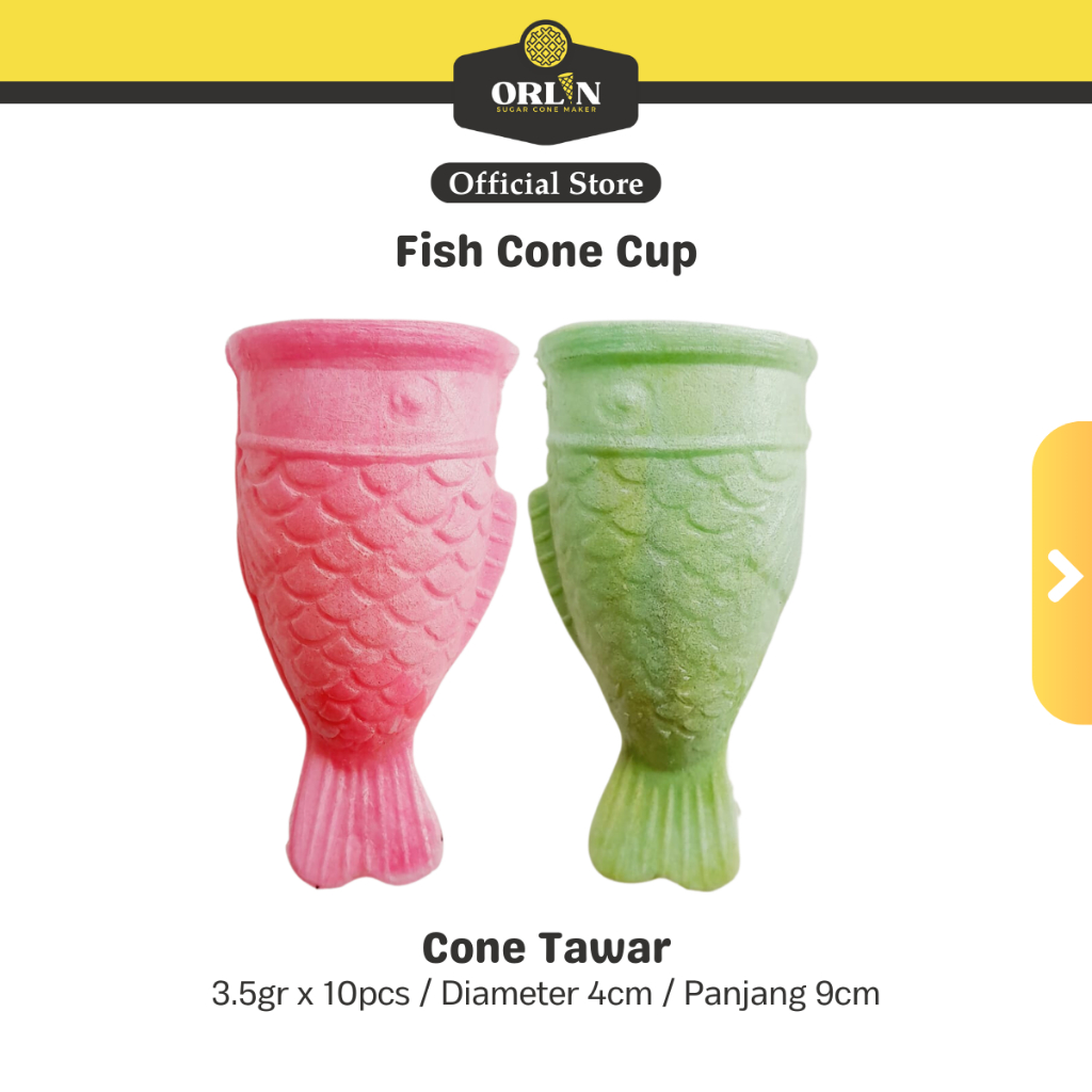 

ORLIN Wafer Fish Cone Ice Cream Isi 10pcs