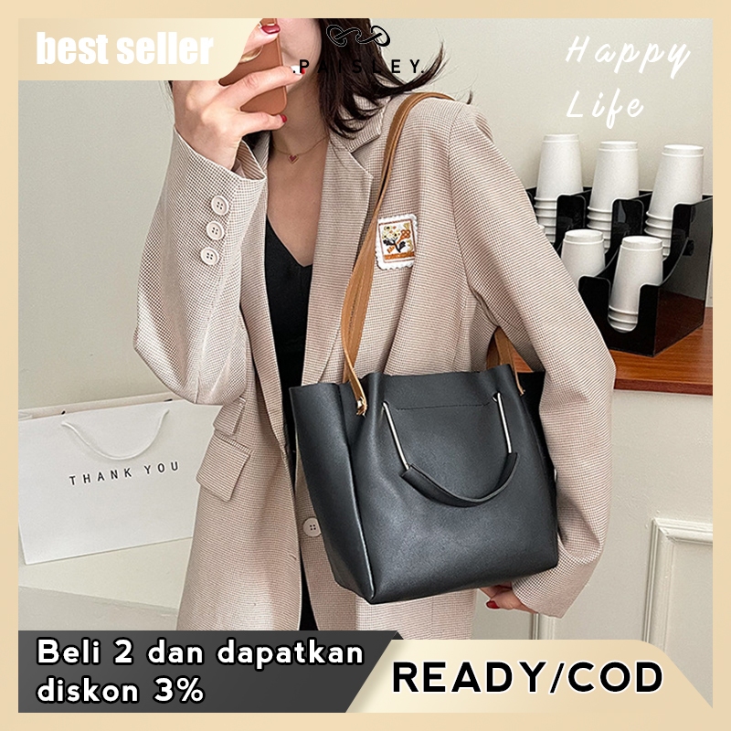 【READY】Tas Tangan Wanita Tas Fashion Tas Komuter Tas Bahu Wanita Tas Ember Kasual Tas Ember Kapasita